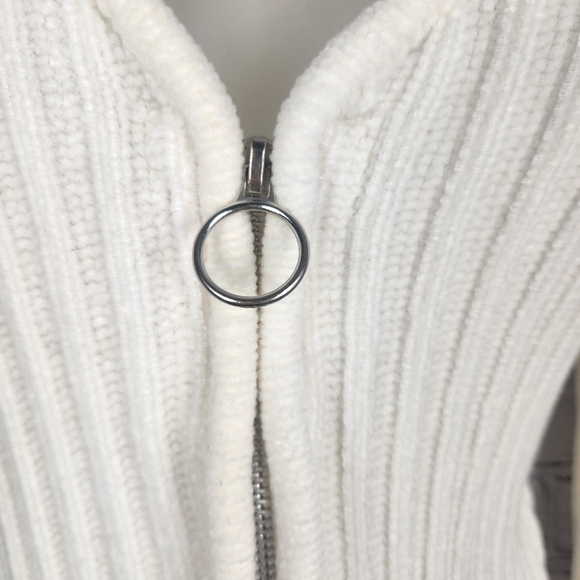 SO Size XL Cream Ribbed Zip Up Sweater - Picture 2 of 6